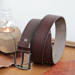 Load image into Gallery viewer, Handmade Unique Engraved Brown Leather Belt
