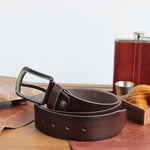 Load image into Gallery viewer, Handmade Unique Engraved Brown Leather Belt
