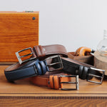 Load image into Gallery viewer, Personalized Refined Black Leather Men Belt
