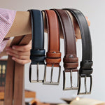 Load image into Gallery viewer, Personalized Refined Black Leather Men Belt
