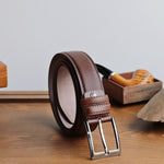 Load image into Gallery viewer, Personalized Refined Black Leather Men Belt
