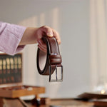 Load image into Gallery viewer, Personalized Refined Brown Leather Men Belt
