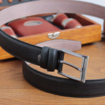 Load image into Gallery viewer, Personalized Refined Black Leather Men Belt
