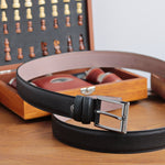 Load image into Gallery viewer, Personalized Refined Black Leather Men Belt
