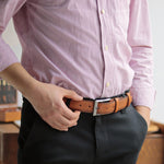 Load image into Gallery viewer, Personalized Refined Tan Leather Men Belt
