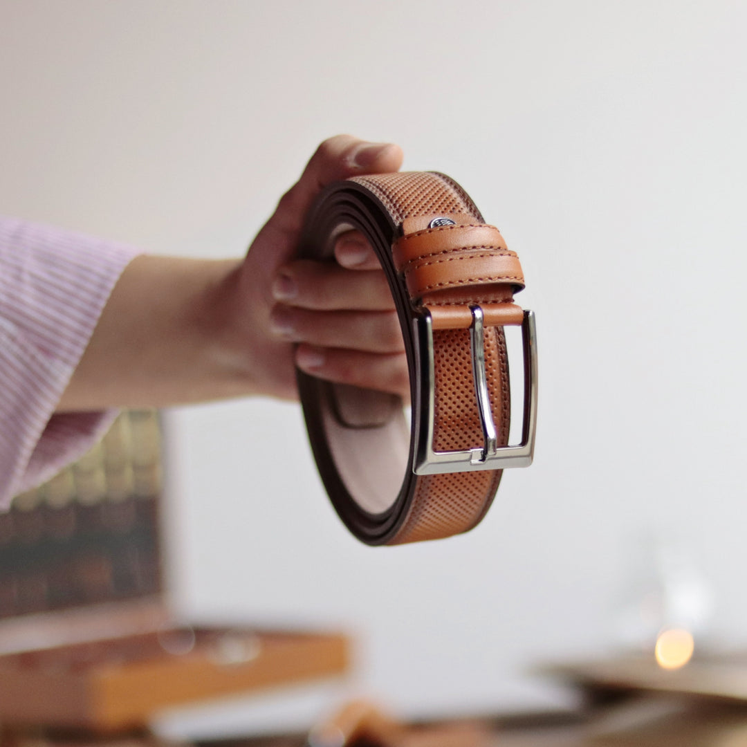 Personalized Refined Black Leather Men Belt