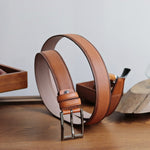 Load image into Gallery viewer, Personalized Refined Tan Leather Men Belt
