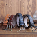 Load image into Gallery viewer, Exclusive Handmade Navy Leather Belt 
