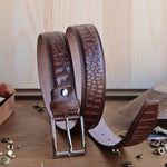 Load image into Gallery viewer, Exclusive Handmade Brown Leather Belt
