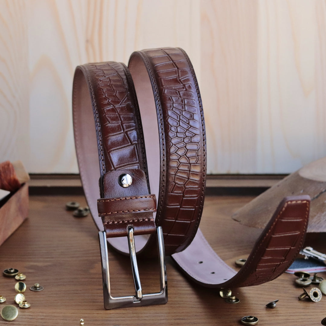 Exclusive Handmade Brown Leather Belt