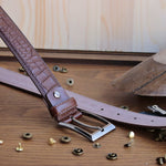 Load image into Gallery viewer, Exclusive Handmade Brown Leather Belt
