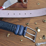 Load image into Gallery viewer, Exclusive Handmade Navy Leather Belt 
