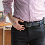 Load image into Gallery viewer, Exclusive Handmade Navy Leather Belt 
