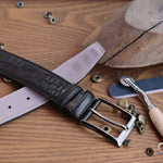 Load image into Gallery viewer, Exclusive Handmade Black Leather Belt
