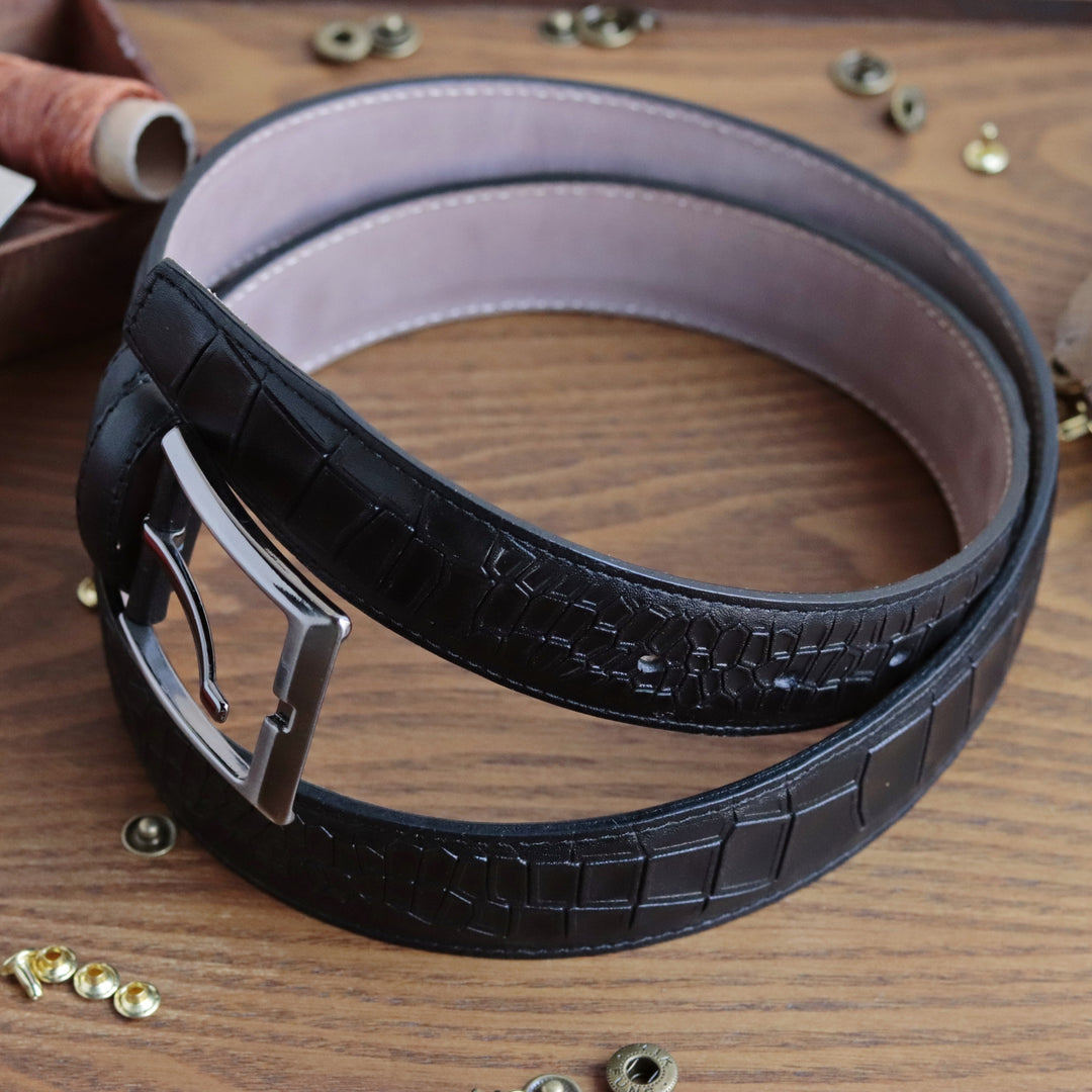 Exclusive Handmade Black Leather Belt