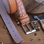 Load image into Gallery viewer, Exclusive Handmade Tan Leather Belt 
