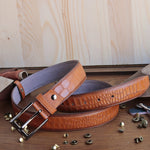 Load image into Gallery viewer, Exclusive Handmade Tan Leather Belt 
