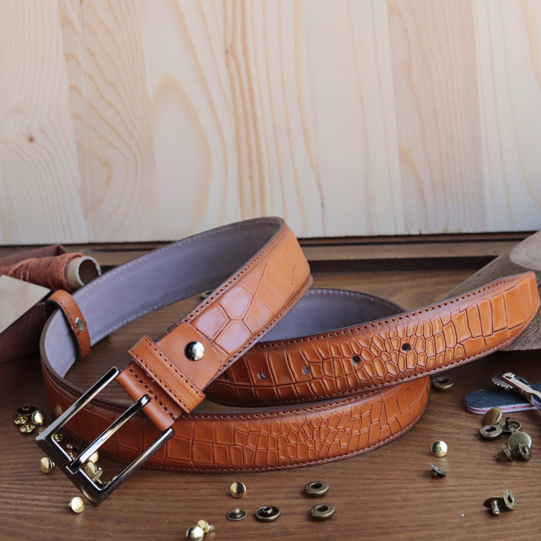 Exclusive Handmade Tan Leather Belt 