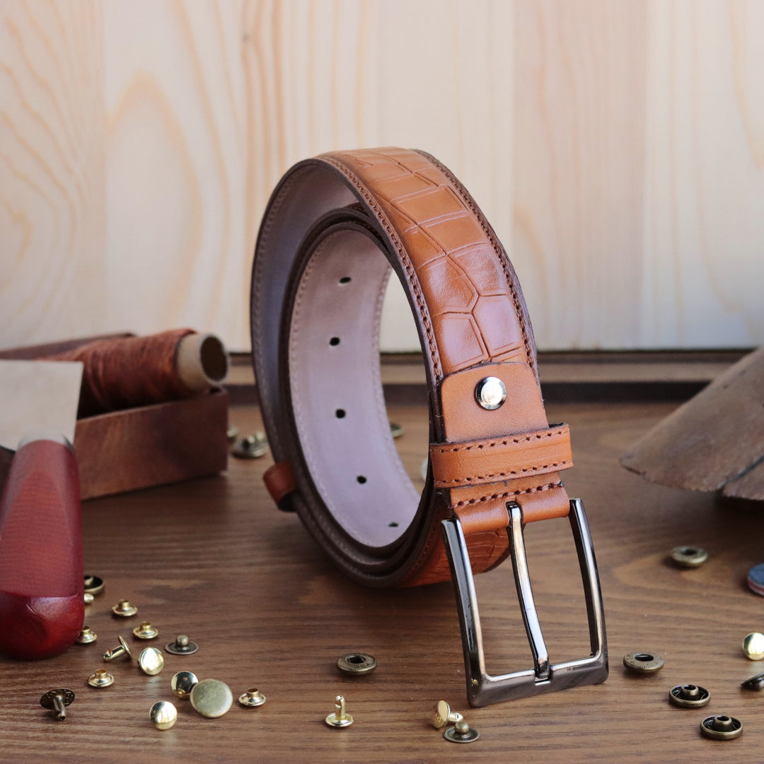 Exclusive Handmade Tan Leather Belt 