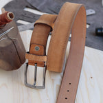 Load image into Gallery viewer, Personalized Luxury Modern Tan Leather Men Belt
