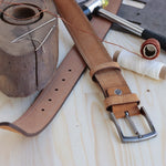 Load image into Gallery viewer, Personalized Luxury Modern Nut Leather Men Belt
