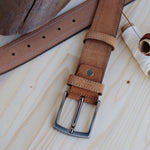 Load image into Gallery viewer, Personalized Luxury Modern Tan Leather Men Belt
