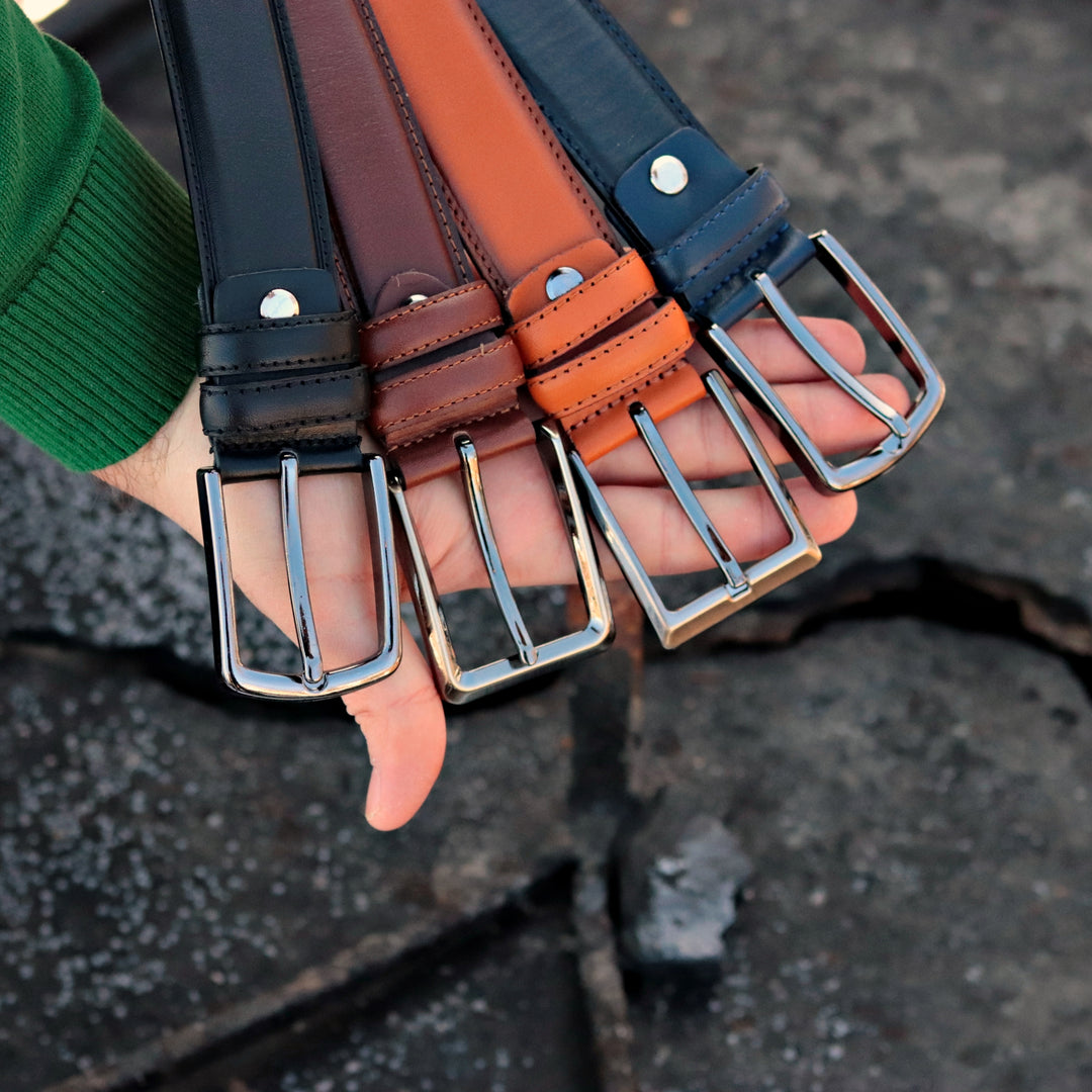 Customizable Brown Engraved Leather Belt