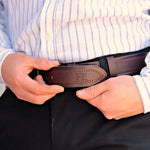 Load image into Gallery viewer, Unique Personalized Brown Leather Belt 
