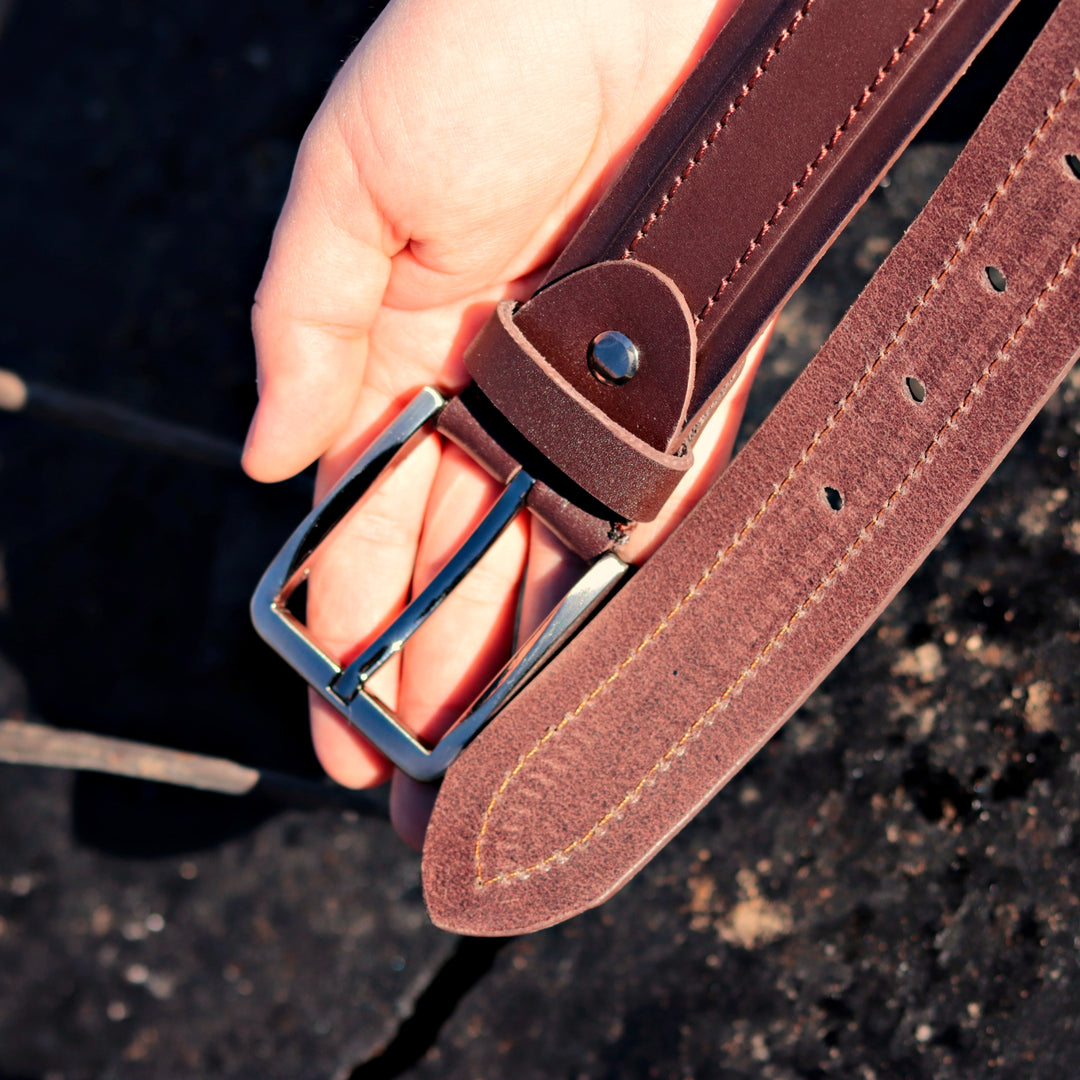 Unique Personalized Brown Leather Belt