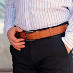 Load image into Gallery viewer, Unique Personalized Tan Leather Belt
