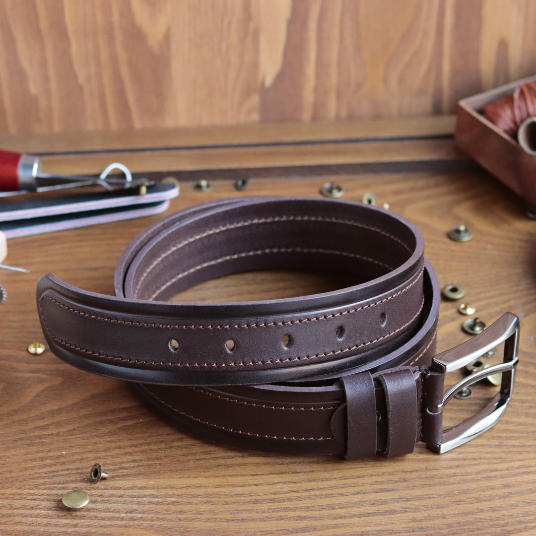 Unique Personalized Black Leather Belt