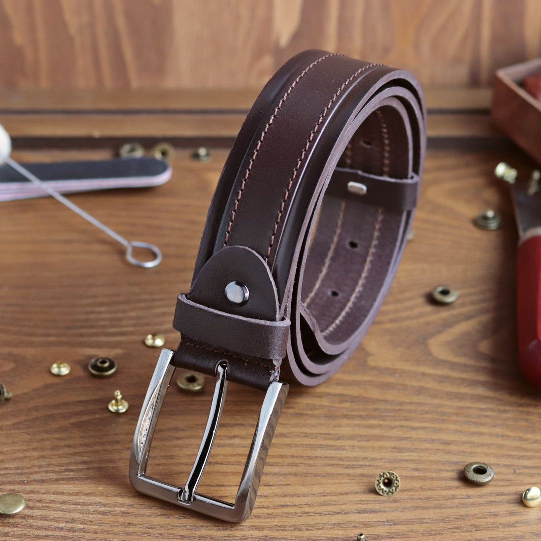 Unique Personalized Tan Leather Belt