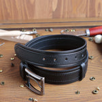 Load image into Gallery viewer, Unique Personalized Black Leather Belt
