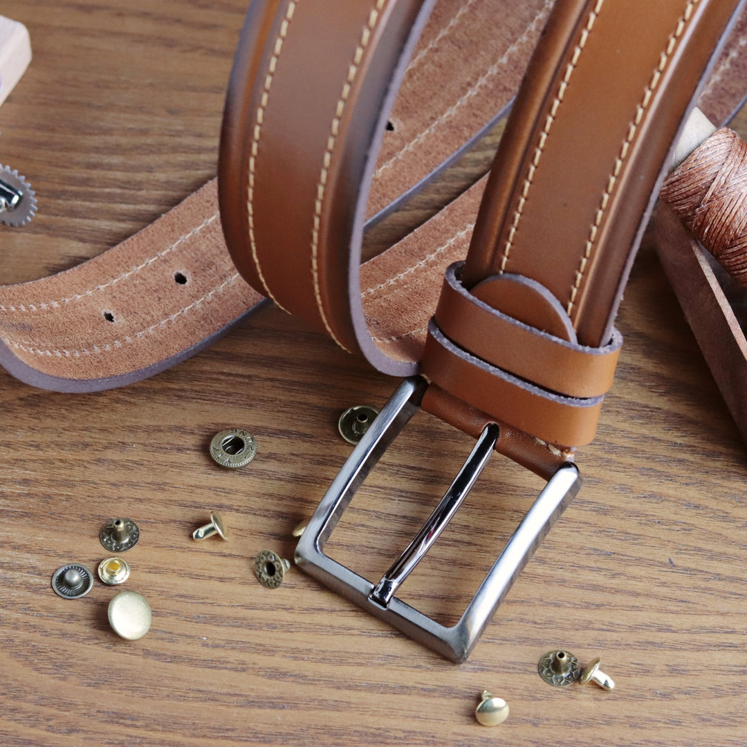 Unique Personalized Tan Leather Belt