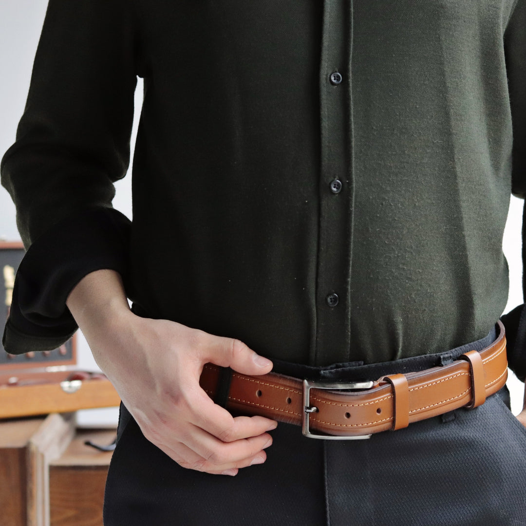 Unique Personalized Tan Leather Belt