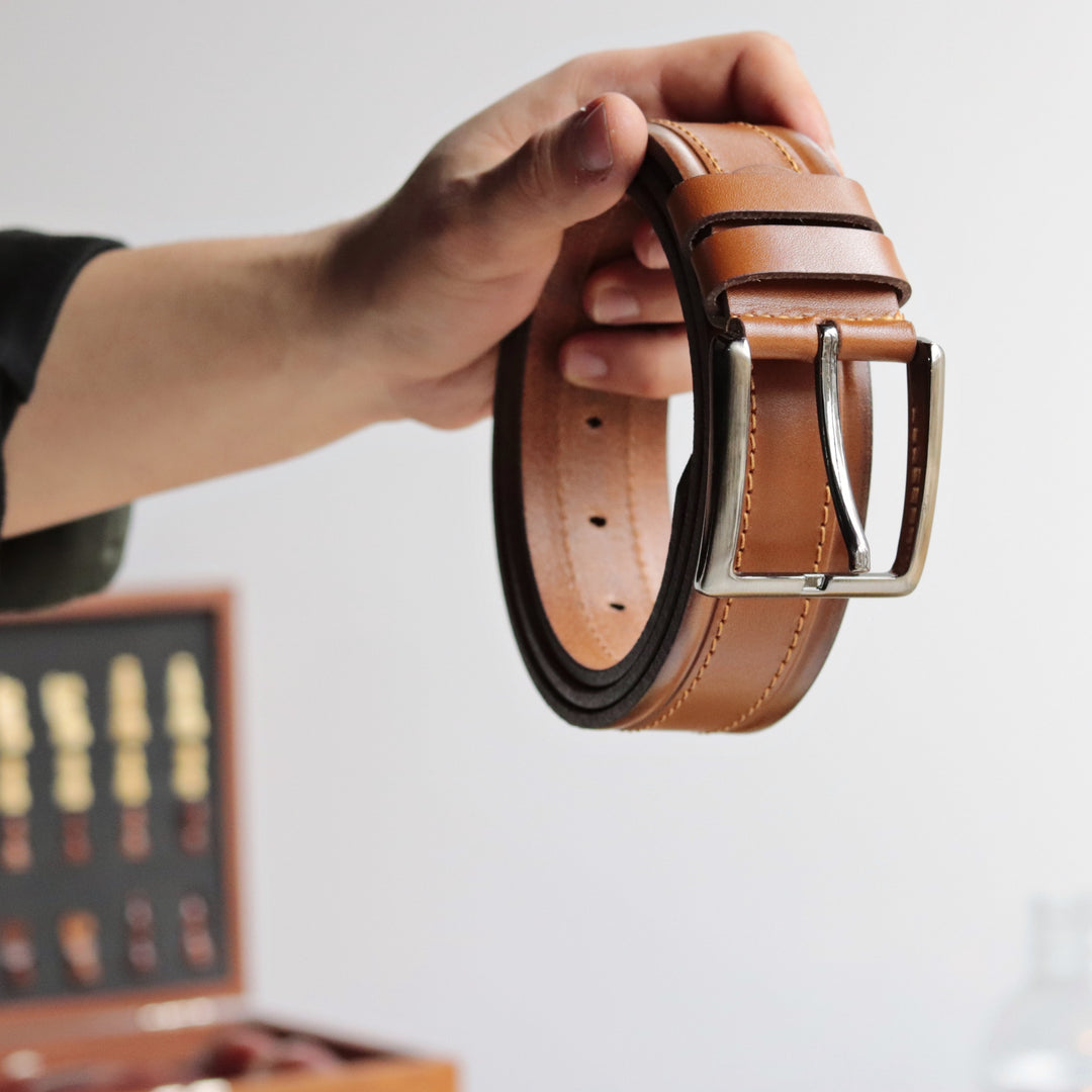 Unique Personalized Tan Leather Belt