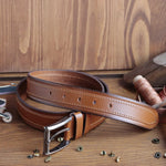 Load image into Gallery viewer, Unique Personalized Tan Leather Belt
