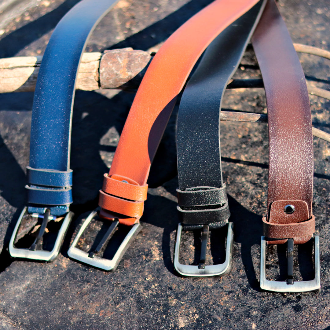 Handmade Unique Engraved Black Leather Belt