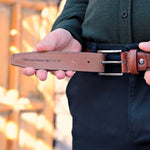 Load image into Gallery viewer, Personalized Refined Brown Leather Men Belt
