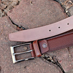 Load image into Gallery viewer, Personalized Refined Brown Leather Men Belt
