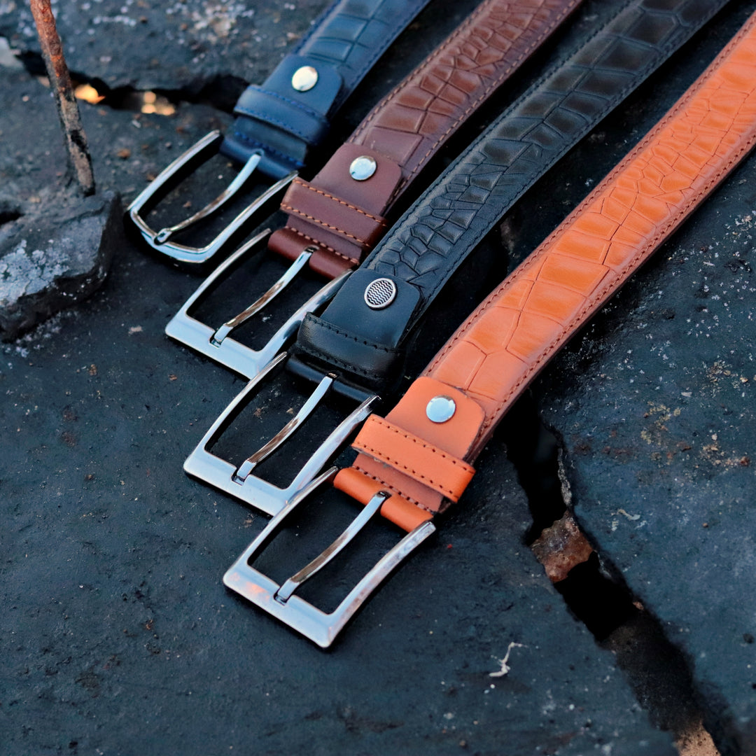 Exclusive Handmade Navy Leather Belt 