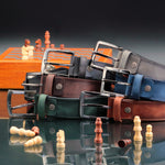 Load image into Gallery viewer, Personalized Premium Handmade Navy Leather Belt
