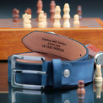 Load image into Gallery viewer, Personalized Premium Handmade Navy Leather Belt
