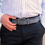 Load image into Gallery viewer, Personalized Luxury Modern Navy Leather Men Belt
