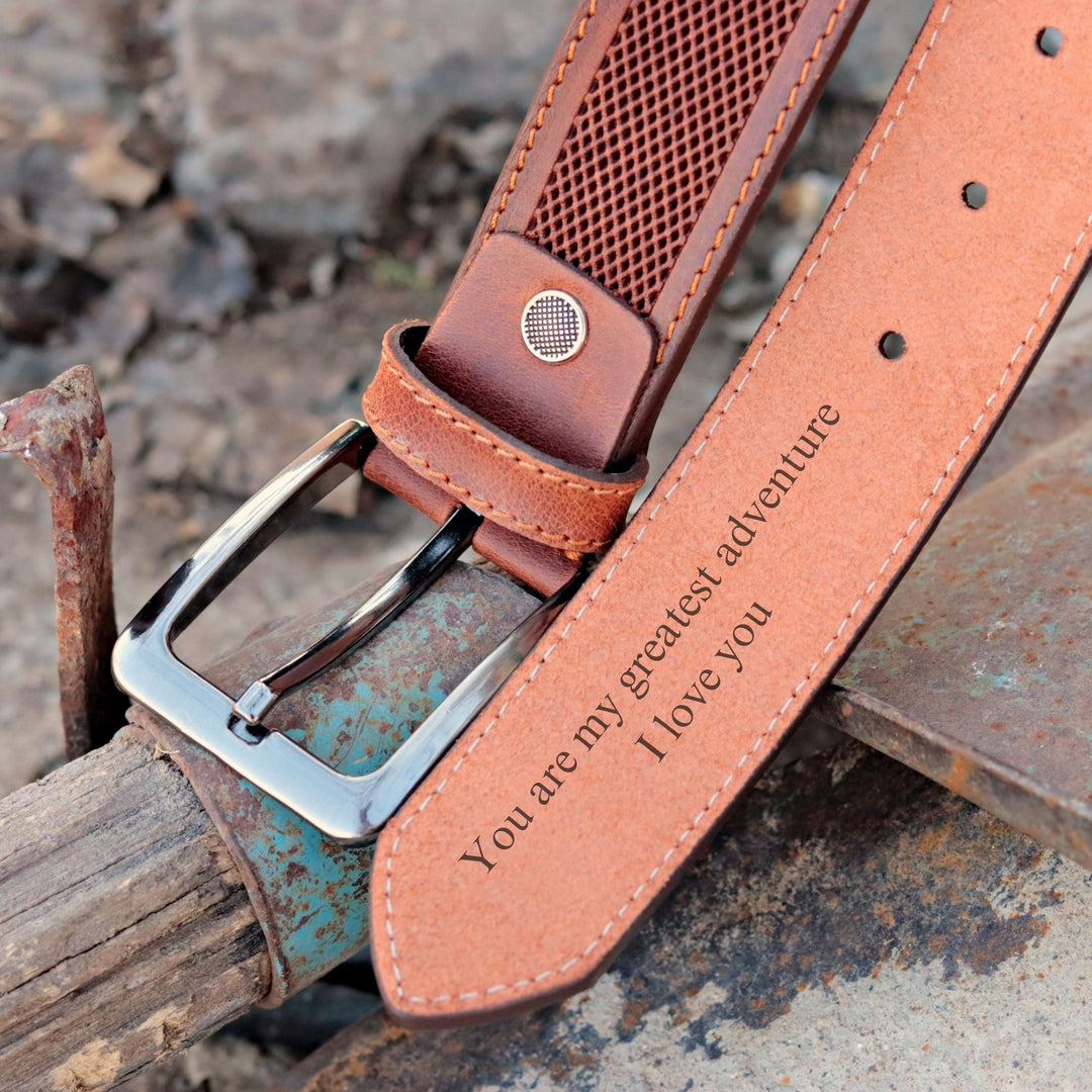 Personalized Stylish Special Occasion Gift Tan Leather Belt