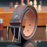 Load image into Gallery viewer, Personalized Premium Handmade Black Leather Belt
