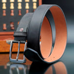 Load image into Gallery viewer, Personalized Premium Handmade Black Leather Belt
