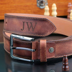 Load image into Gallery viewer, Personalized Premium Handmade Tan Leather Belt
