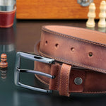 Load image into Gallery viewer, Personalized Premium Handmade Tan Leather Belt
