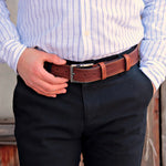 Load image into Gallery viewer, Personalized Stylish Special Occasion Gift Tan Leather Belt
